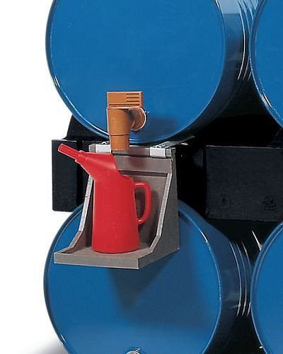 Porte-canettes DENIOS en polyéthylène (PE) pour le porte-fûts de la station-service PolySafe Station RS 2 x 200 l, 114-903