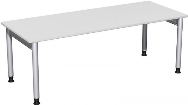bureau geramöbel, réglable en hauteur, 2000x800x680-820, gris clair/argent, N-657147-LS