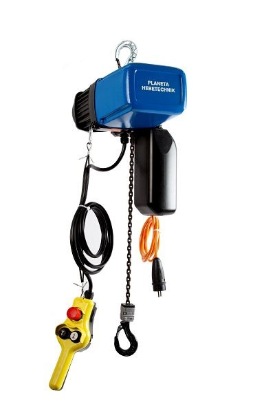 Palan électrique à chaîne Planeta PEHM 250 / 1SF simple brin avec suspension à œillet et commande par contacteur 42 V, course de 3 m, H21522
