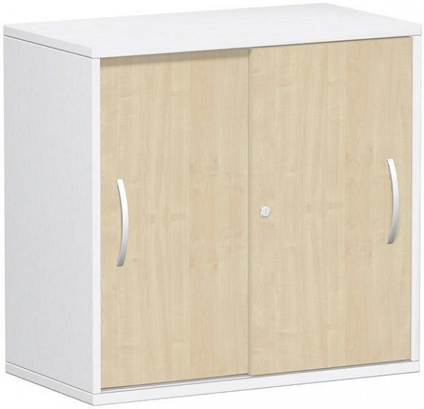 geramöbel panneau supérieur d'armoire à portes coulissantes 25 mm, avec pieds, verrouillable, 800x425x798, érable/blanc, S-382502-AW