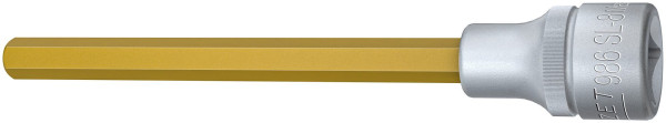 Douille tournevis Hazet, carré creux 12,5 mm, profil six pans creux, 8 mm, version extra longue avec moletage, 986SL-8