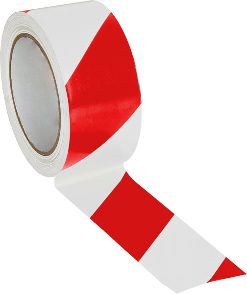 Ruban de marquage au sol stable Eichner pour coller et marquer, pour l'intérieur, praticable, bonne adhérence, rouge/blanc, 9225-20411-300