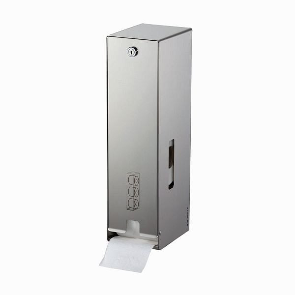 Distributeur de papier toilette Air Wolf, série Omicron II, H x L x P : 423 x 116 x 148 mm, acier inoxydable brossé, 35-716