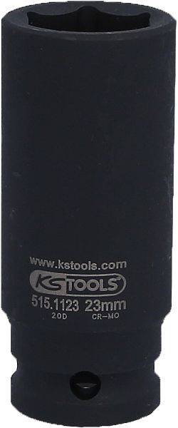 KS Tools Douille à chocs hexagonale 1/2", longue, 23 mm, 515.1123