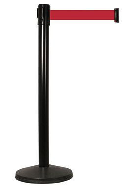Poteau de barrière à ceinture Contacto, noir, sangle 3 m, rouge, 1607/105