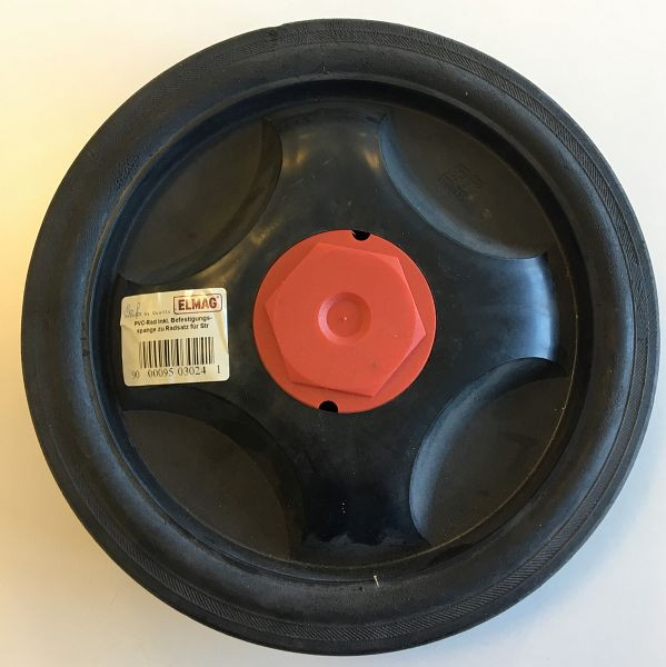 Roue en PVC ELMAG, avec clip de fixation pour essieu pour générateurs d'électricité (appareils à cadre), 9503024