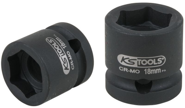 KS Tools Douille à chocs hexagonale 1/2", extra courte, 18,0 mm, 515.0066