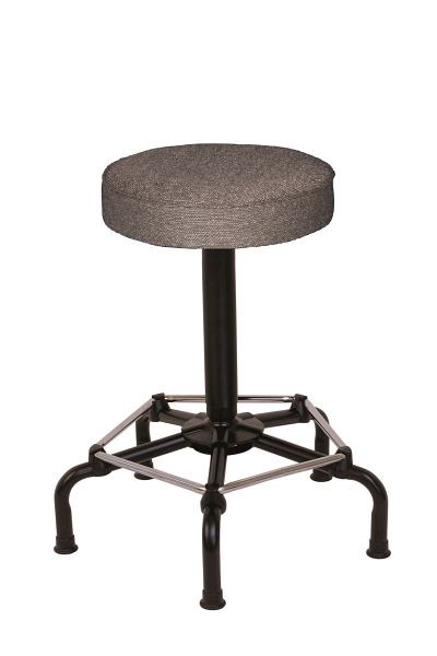 Tabouret de travail Lotz, rembourrage d'assise anthracite, axe pivotant, base en acier très stable, hauteur d'assise 640-840 mm, patins, 3535.03