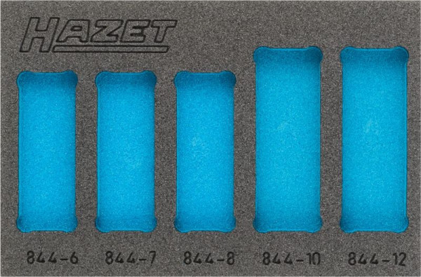 Insert en mousse souple à 2 composants Hazet, pour 844/5, dimensions / longueur : 172 mm x 114 mm Taille du système d'organisation : 1/9 (172 x 114 mm), 163-347L