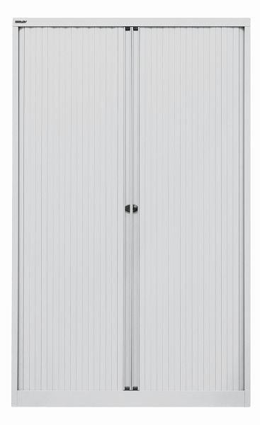 Armoire à volet roulant Bisley EuroTambour, 4 étagères, 5 OH, volet roulant gris clair, corps gris clair, ET412194SLG645