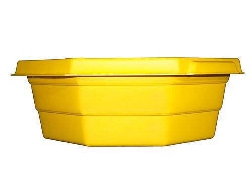 Bac de fuite DENIOS octogone avec support pour couvercle de conteneur, volume 30 litres, 265-580