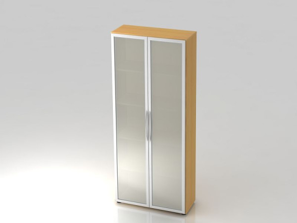 Vitrine Hammerbacher 5OH 34, poignée arquée de profondeur 6 cm en hêtre, 80x34,9x188 cm (LxPxH), V4200/6/S/BM