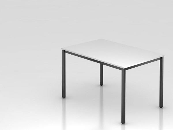 Table de réunion Hammerbacher 120x80cm blanc/noir carrée, forme rectangulaire, VDQ12/W/D