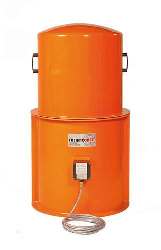 Hotte DENIOS GRP pour chauffage par induction, minimise les pertes de chaleur au niveau du couvercle du baril, Ex-Vers, 178-877