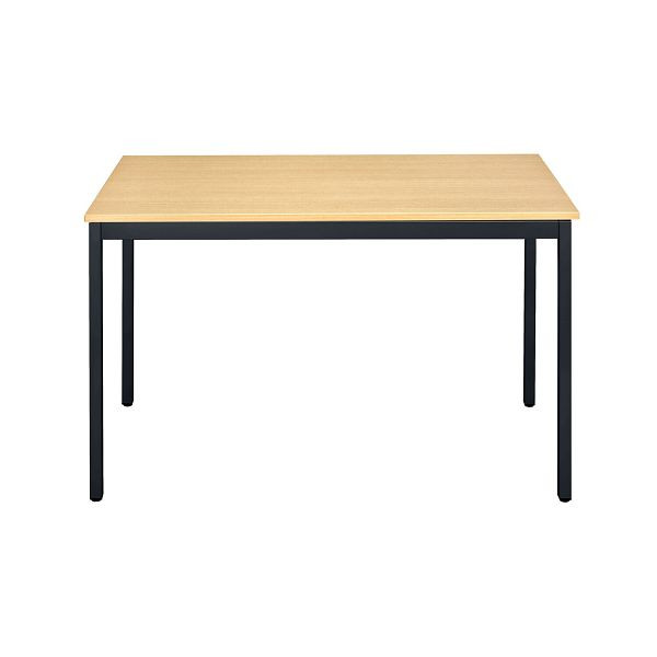 Table polyvalente Bisley MULTI Desking, rectangulaire 19 mm, décor hêtre BC, cadre noir, H 740 x L 1200 x P 600 mm, MT1206BC333