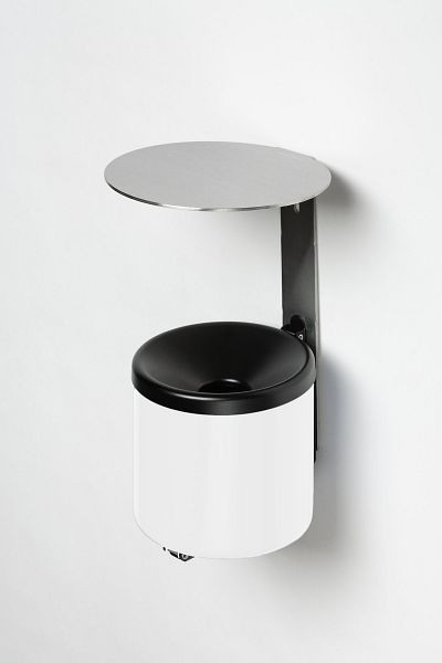 VAR cendrier mural WH 16 avec toit VA acier, blanc, 32201