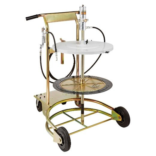 Distributeur de graisse ELMAG DL, mobile POMPE À GRAISSE PREMIUM, STANDARD, pompe à graisse DL PGP 600/220, plateau suiveur de graisse 585 mm, tuyau 4 m, pistolet graisseur, 33162
