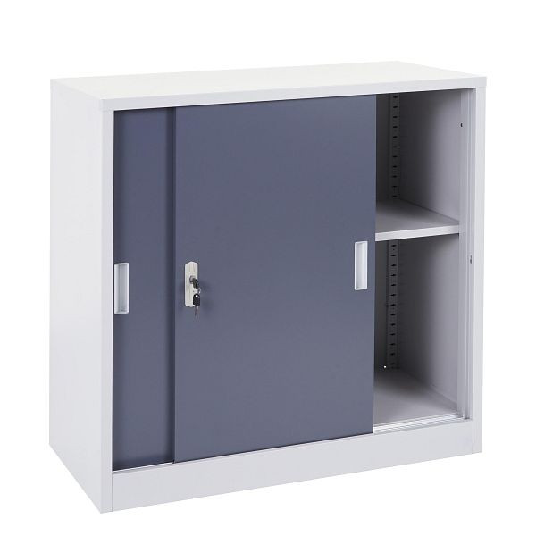 Classeur Mendler Boston HWC-F41, armoire en acier, avec portes coulissantes 90x90x45cm, anthracite, 69589