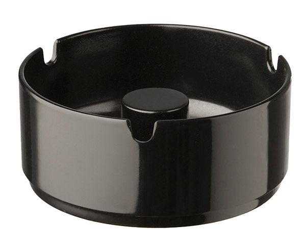 Cendrier APS -CASUAL-, Ø 9,5 cm, hauteur: 4,5 cm, mélamine, noir, 83616