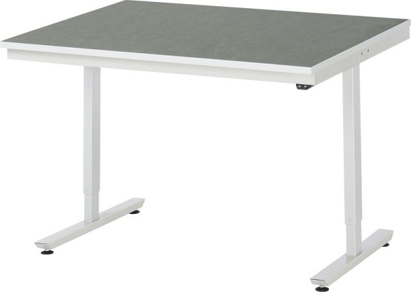 Table de travail RAU série adlatus 150 (réglable électriquement en hauteur), plan de travail avec revêtement linoléum/universel, 1250x720-1120x1000 mm, 08-AT-125-100-L