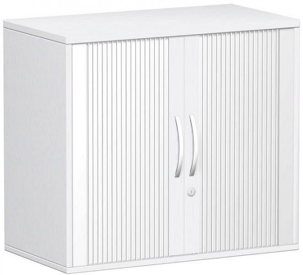 geramöbel panneau supérieur d'armoire à volets roulants croisés à ajouter 25 mm, avec pieds réglables, verrouillable, 800x425x720, argent/blanc, S-381110-SW