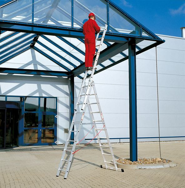 Echelle polyvalente en aluminium Euroline, modèle 3 pièces, modèle 307, Hauteur d'échelle verticale: 5,8m, 3074109