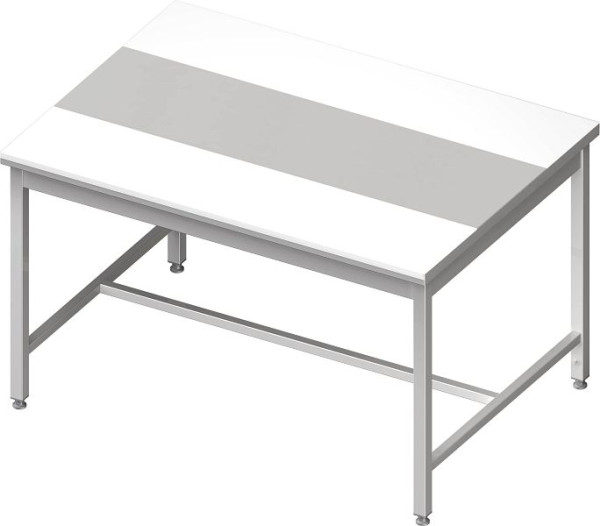 Table de travail centrale Stalgast avec entretoise centrale, 1900x1400x850 mm, avec plaque de découpe PE double face, sans dosseret, soudée, TVA191416