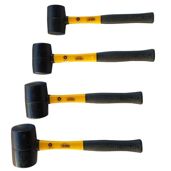 VaGo-Tools Set de 4 marteaux en caoutchouc 370 / 500 / 700 / 1200 g Marteau Marteau à bosser, 233-330/350/370/390 chacun 1_rv