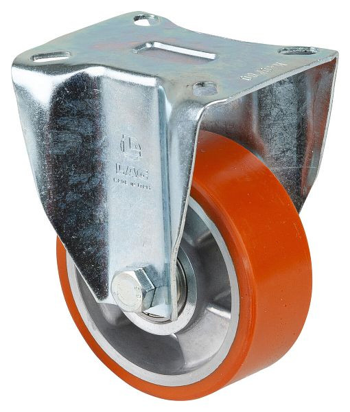 BS Rolls Roulette robuste, roulette fixe, largeur de roue 40 mm, Ø roue 100 mm, 280 kg, polyuréthane coulé 95 Shore A, aluminium, roulement à billes, N110.B90.102