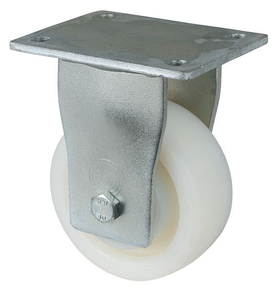 Roues BS Roulette pour charges lourdes, roulette fixe, largeur de roue 50 mm, Ø roue 125 mm, capacité de charge 550 kg, bande de roulement/corps de roue en plastique, roulement à billes, RR110.B15.125