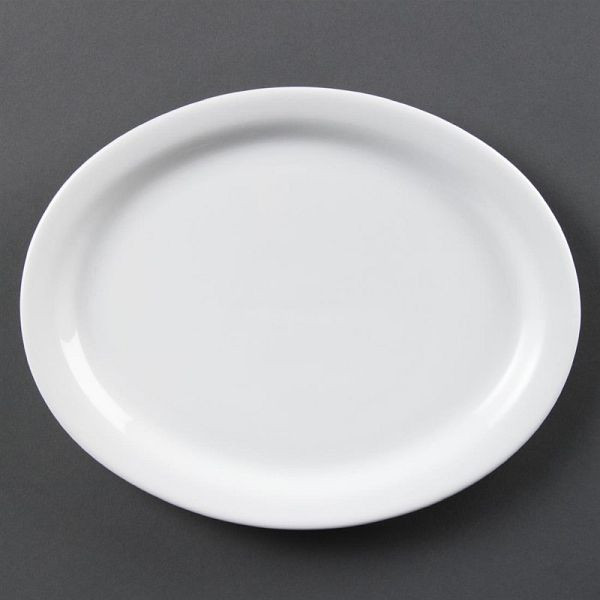 OLYMPIA Plat de service ovale Whiteware 25cm, UV: 6 pièces, CB477