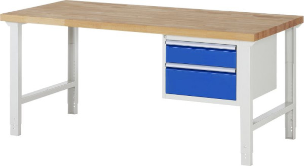 Etabli RAU série 7000 - modèle 7123, L2000 x P900 x H790-1140 mm, base système L2000 x P850 x H750-1100 mm, 03-7123A1-209B4H.11