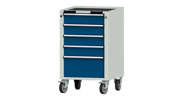 Etablis ANKE, conteneur mobile, modèle 76 V, 570 x 615 x 930 mm, RAL 7035/5010, bac, 450.262