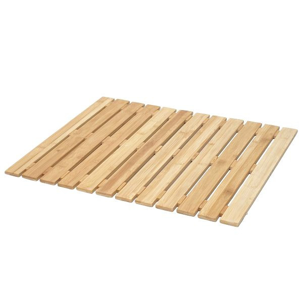 Mendler HWC-E73 tapis de bain, tapis de douche, tapis de bain, bambou antidérapant, 60x50cm, 68681