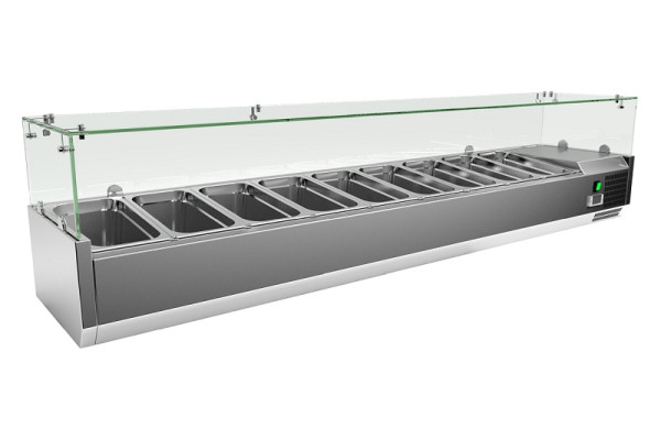 Vitrine réfrigérée inox Gastro-Inox 9x GN1/3, 209.205