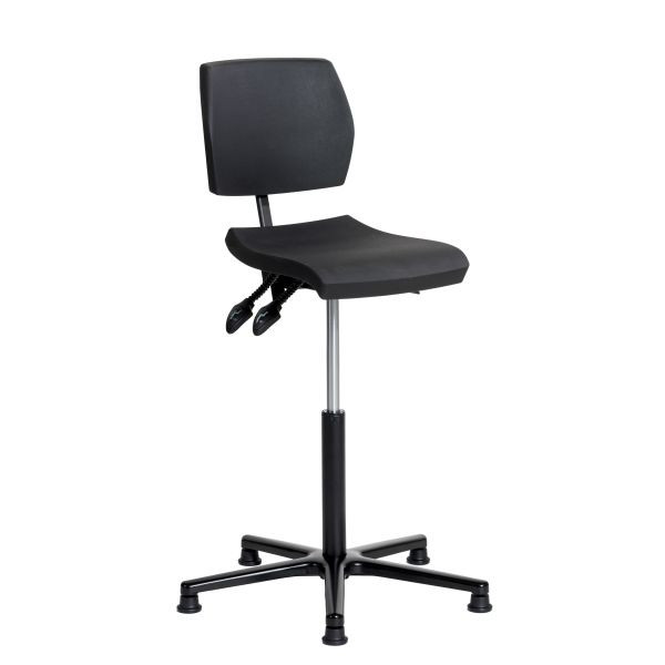 Chaise de travail SOFAME ERGOSLIM avec patins, hauteur d'assise 56-82 cm, piètement aluminium, W050100002