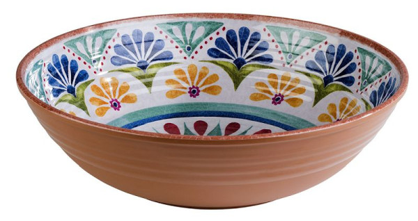 Bol APS -ARABESQUE-, Ø 31 cm, hauteur : 9 cm, mélamine, 3 litres, intérieur : aspect terre cuite, extérieur : décor, 84690