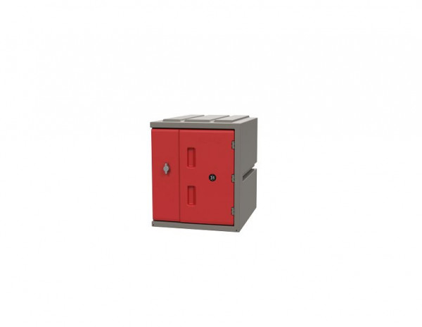 Casier en plastique Lotz 450 Casier en plastique, hauteur : 450 mm, porte rouge, serrure à pêne rotatif, 221450-04