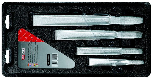 Jeu de burins plats KS Tools, 4 pièces, 156.0690