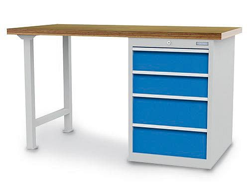 Établi à rangées Bedrunka+Hirth R 18-24, 2x150, 2x200 mm, tiroir à extension totale 100%, 1500 x 750 x 859 mm, 03.15.580.4V