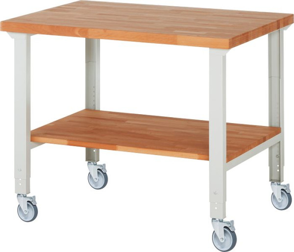 Etabli mobile RAU (réglable en hauteur) 7000-7, 1250x900x950-1000mm, 4 roulettes pivotantes, 05-7000-7-129B4H4.12