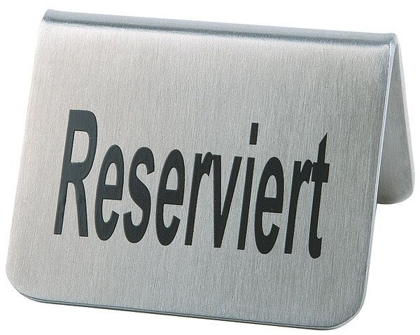 Support de table APS, 5,5 x 5 cm chacun, hauteur : 3,5 cm, acier inoxydable, mat, inscription des deux côtés, -Réservé-, UE : 2 pièces, 00017
