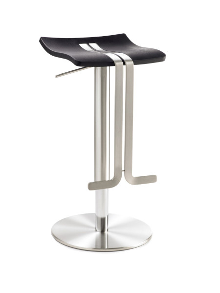 Mayer Sitzmöbel , structure en chrome brossé, assise en plastique polyuréthane noir, 1208_04_677
