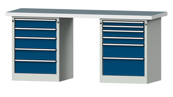 Établis ANKE Établi combiné, modèle 841 V, 2000 x 700 x 900 mm, RAL 7035/5010, UBP 50 mm, 415.123