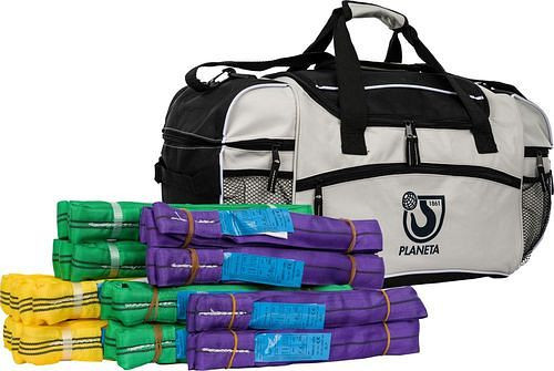 Paquet d'élingue ronde PLANETA, 11 pièces, dans un sac de sport pratique, 306557