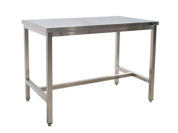 Table Saro en acier inoxydable, sans plateau inférieur - profondeur 600 mm, 1000 mm, 600-1015