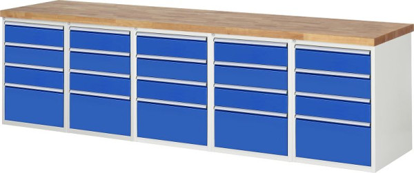 Etabli RAU série 7000 - modèle 7510-6, L3000 x P700 x H890 mm, base système L3000 x P650 x H850 mm, 03-7510A6-307B4M.11