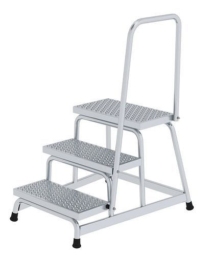 Plate-forme de travail Krause en aluminium avec main courante, 3 marches, avec protection antidérapante R 13, 274498