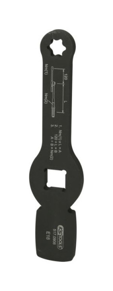 Clé électronique Torx à impact 3/4" KS Tools avec 2 surfaces d'impact, E18, 517.0908
