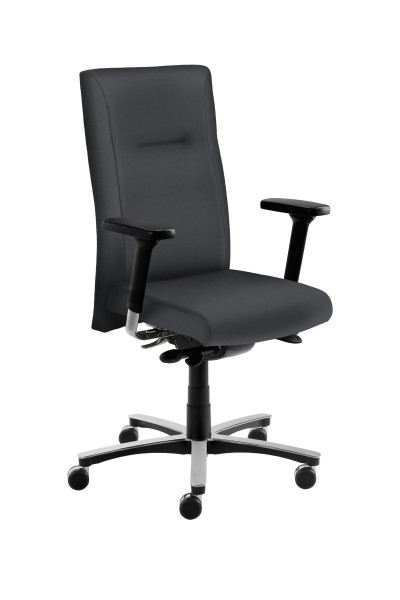Mayer Sitzmöbel Chaise pivotante XXL, pour utilisateurs jusqu'à 150 kg, accoudoirs réglables, revêtement : cuir véritable, anthracite, 2298_AV_81014